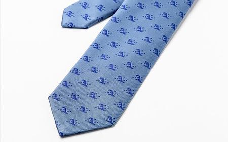 シルク ネクタイ （INOKUCHI1567 ） 二頭波柄 サックス色 斎藤道三 ビジネス スーツ メンズ 岐阜市 / 皐月屋[ANBR006]