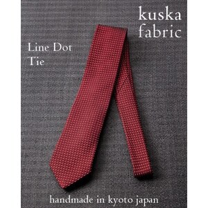 【手織りネクタイ】レッド ラインドットタイ kuskafabric 丹後の絹織物【高島屋選定品】【1615593】