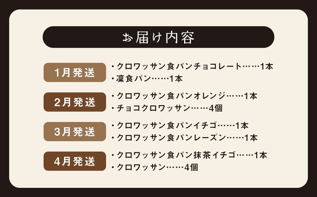 【全12回定期便】クロワッサン食パン定期便 長崎市