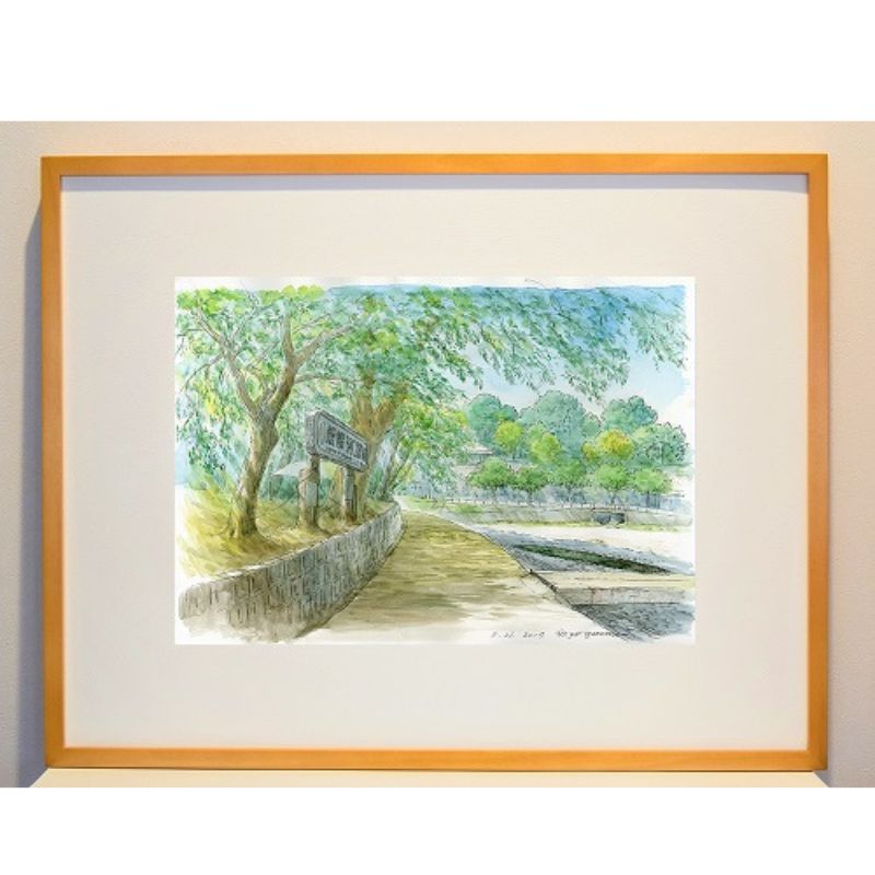 【ふるさと納税】山本二三 複製画「飯能河原(1)」[52210862]　 絵画 インテリア アート 作品 玄関 リビング 廊下 客間 美術監督 高精細複製画 風景画 景色