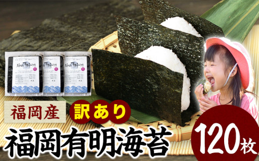 訳あり 海苔 のり 有明海 120枚 《30日以内に出荷予定(土日祝除く)》 福岡有明のり 福岡産のり 有明海 全型120枚 40枚×3袋 パリパリ 簡易包装 有明海苔 海苔