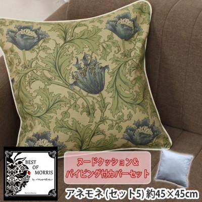 ふるさと納税 茅野市 Fabric by ベストオブモリス 縁付カバー&amp;クッション 45cm角 セット5 アネモネベージュ