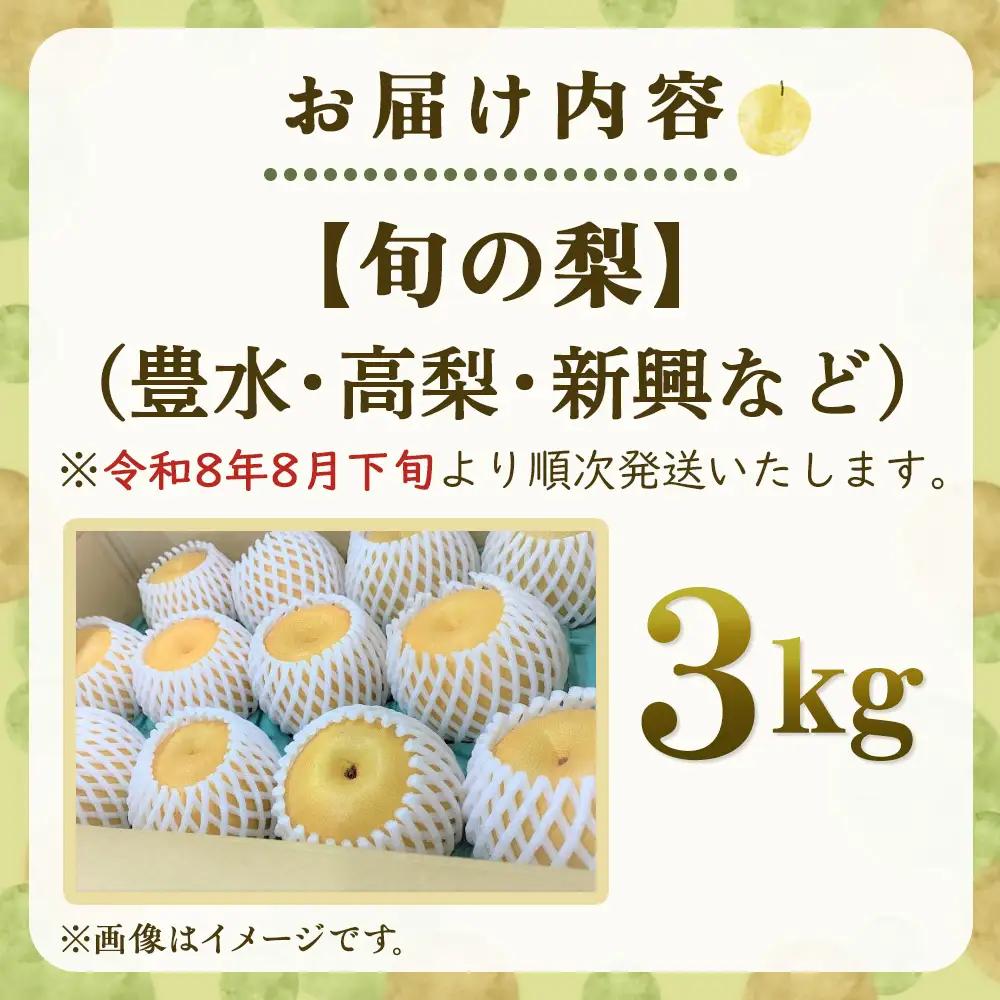 梨 【産直もぎたて】里山のもぎたて梨　計3kg
