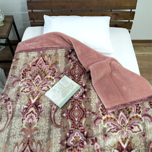 【ダブルサイズ】暖かふんわりアクリルマイヤー2枚合わせ毛布 ピンク1枚 M-87611-PI