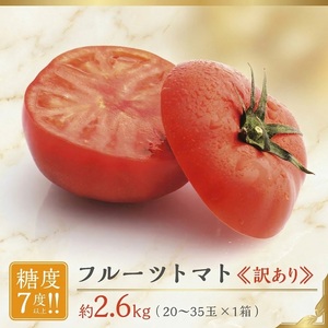 【 訳あり 】トマト フルーツトマト 大箱 約2.6kg × 1箱 【大玉 20～35玉/1箱】 2027年産 とまと