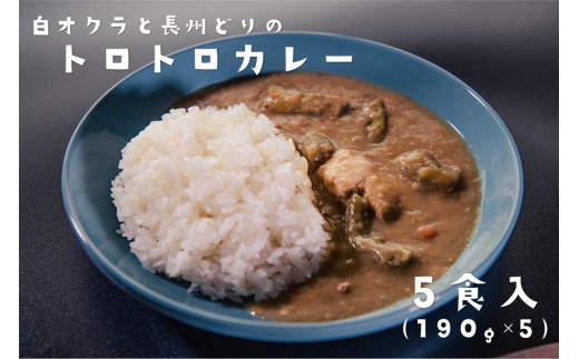 (10030)カレー 白オクラカレー 長州どり トロトロカレー ご当地カレー 5箱セット 5食 190g 希少野菜 長門市 オリジナルカレー