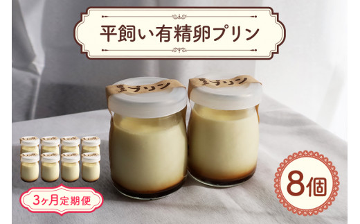 環の花 平飼い有精卵プリン 8個 3ヶ月定期便 スイーツ お菓子 濃厚 新鮮 国産 ぷりん 冷蔵 おやつ デザート たまご 贈り物 グルメ プレゼント 洋菓子 プリン スイーツギフト 詰め合わせ 誕生日 内祝い 高級 3ヶ月 定期便 【環の花】【ho1393】