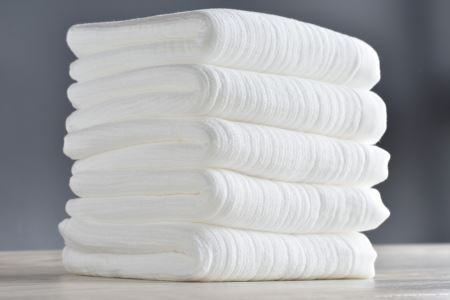 ふわふわガーゼフェイスタオル 5枚 ホワイト