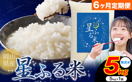 【6ヶ月定期便】応援米 星ふる米 5kg 岡山県産 無洗米《申し込み翌月から発送》ふるさと 岡山 岡山県 浅口市 米 送料無料 ブレンド米 無洗米 白米 おにぎり米 コメ お米