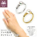 【ふるさと納税】 リング 指輪 ジュエリー レディース アクセサリー 天然 ダイヤモンド 0.05ct アコヤ真珠 パール 選べる地金 18金 ホワイトゴールド イエローゴールド フォーマル ギフト プレゼント ジュエリーケース付 鑑別書付 保証書付 k216-116