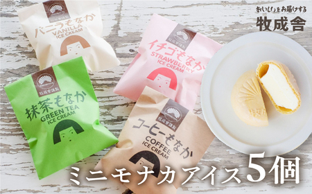 【訳あり】＜牧成舎＞飛騨の手焼き最中アイス ミニサイズ 60ml×5個 妹最中 モナカ 味おまかせセット[AI087]