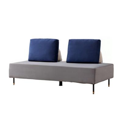 ふるさと納税 大川市 ランプ 幅180cm ソファ アイランドソファ グレー×ネイビー 【モーブル】【大川家具】