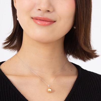 ふるさと納税 神戸市 【星朧】ゴールデンパール(南洋真珠) ダイヤモンド PT900 プラチナ ペンダントトップ |  | 02