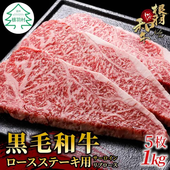国産黒毛和牛 ロースステーキ用（サーロイン・リブロース）5枚 1kg (200g×5) 根羽こだわり和牛 ステーキ 霜降り お祝い 贅沢 35000円 35,000円