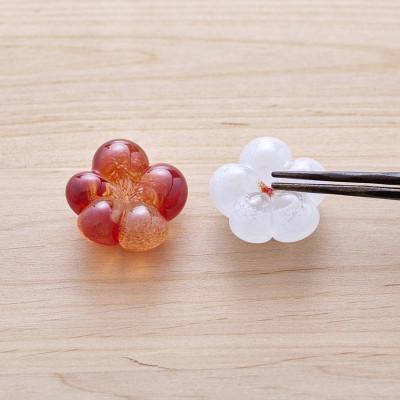 ふるさと納税 長野市 《木箱入り》めでたい梅箸置き 紅白セット 〜結婚祝いやお正月にも〜