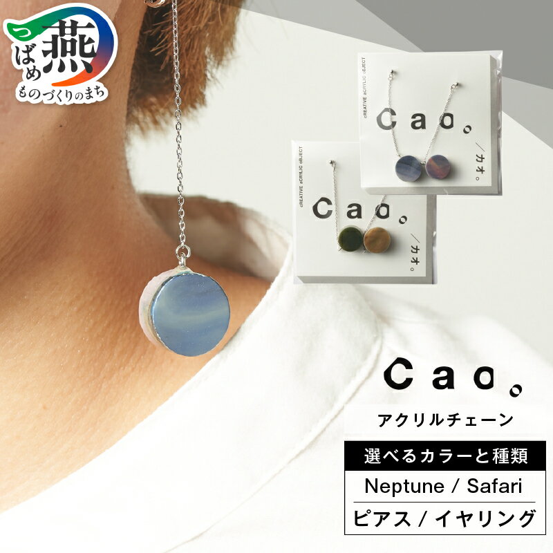 【ふるさと納税】 アクリルチェーン ピアス / イヤリング Neptune / Safari 選べる 種類 カラー 【 チェーン アクリル アートアクリル サージカルステンレス 手作り アクセサリー ギフト プレゼント Cao。 新潟県 燕市 燕三条 】 [10002986]