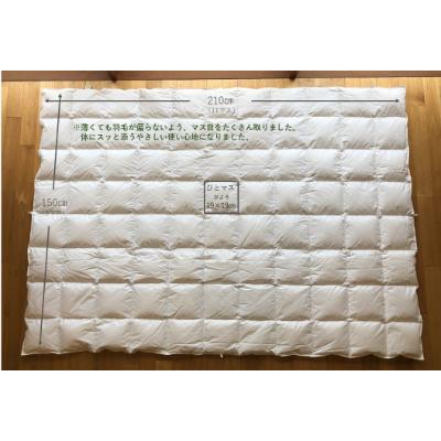ふるさと納税 柏原市 マス目の小さな夏用羽毛ふとん+和晒しガーゼで作ったカバー(アイボリー)のセット