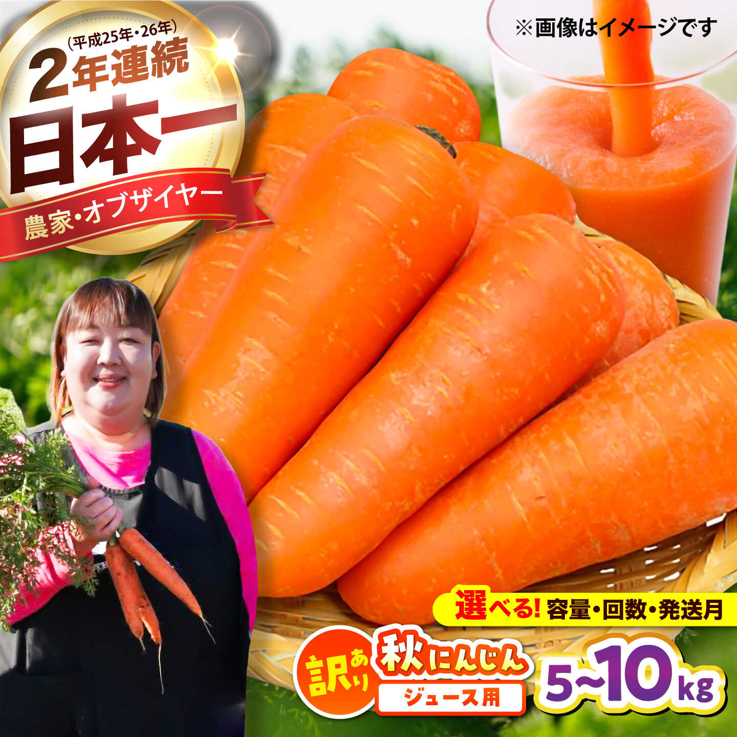 【ふるさと納税】【訳あり】【選べる発送月・内容量・お届け回数】(訳あり)ジュース用秋にんじん5kg・10kg / にんじん ニンジン 野菜 β-カロテン ジュース用 食物繊維 抗酸化作用 【株式会社 まゆみ農園】[BHCW007]