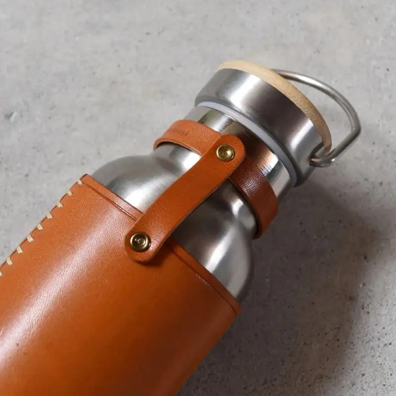 Teha’amana Bottle+Bottle Cover ステンレスボトル+革のボトルカバーセット ブラウン ｜ テハマナ 革 皮 雑貨 おしゃれ ボトルカバー レザー 本革 ドリンク こだわりの