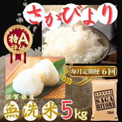ふるさと納税 伊万里市 【毎月定期便】【無洗米】さがびより 5kg 《マイスターセレクト》(伊万里市)全6回