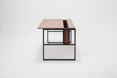 パソコンデスク リモートワーク ウォールナット 120 ミニシェルフ付 WAAKstation2WN 1207 minishelf