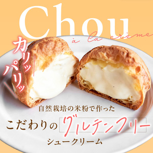 自然栽培 米粉のシュークリーム プレーン6個セット 〔Dw081〕