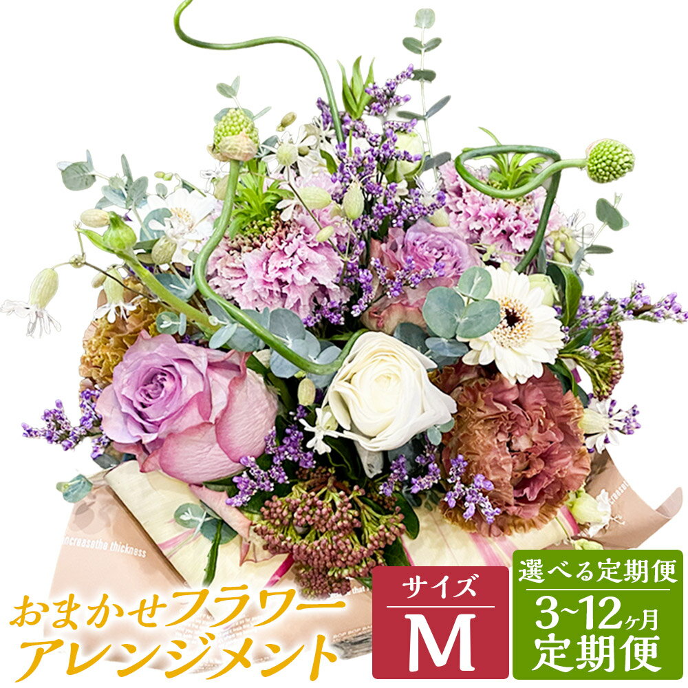 【ふるさと納税】【選べる定期便】おまかせフラワーアレンジメント 【M】 3ヶ月/6ヶ月/12ヶ月 定期便 お花 花 季節の花 定期 長崎県産 長崎市