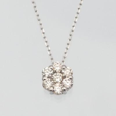 ふるさと納税 昭和町 PT900/PT850　0.30ctダイヤモンドペンダントネックレス　HH-019716