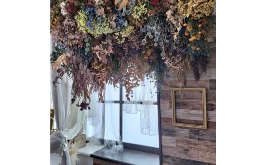 八百津で製造したドライフラワーの装花【スーペリア】 花 母の日 クリスマス 誕生日 プレゼント 敬老の日 ドライフラワー ナチュラル アレンジメント インテリア (484)