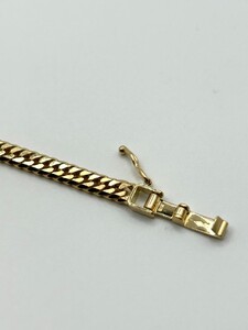 K18 6面ダブル喜平ブレスレット(金具:中折れクラスプ)　18cm　J18bl6w-10n