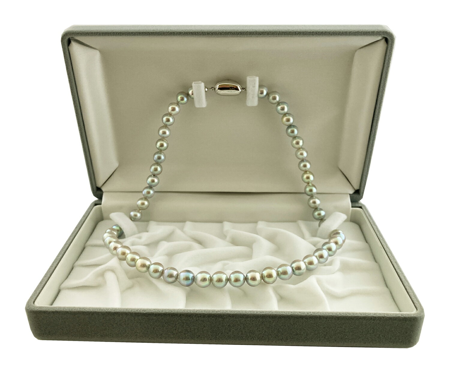 【ふるさと納税】1412アコヤ真珠グレーネックレス 7.5〜7.9mm