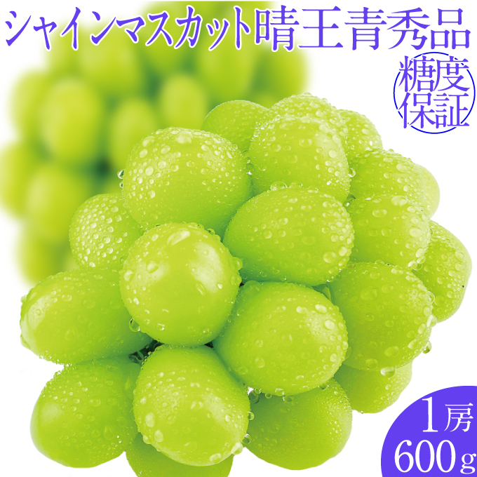 2026年予約受付中 シャインマスカット晴王1房 約600g 7月～8月出荷 人気 岡山県産 種無し 皮ごと食べる みずみずしい フレッシュ 晴れの国 おかやま 果物大国 ハレノフルーツ