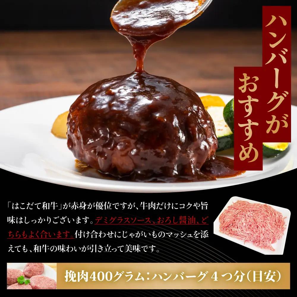 はこだて和牛 ひき肉 800g 北海道 和牛 あか牛 牛肉 お肉 肉 ビーフ 赤身 挽き肉 ネック スネ ウデ 国産 味付き ハンバーグ 冷凍 お取り寄せ ギフト ご当地 グルメ 久上工藤商店 送料無