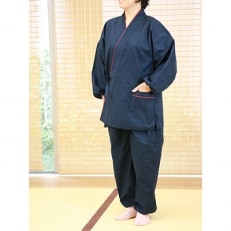 【女性用作務衣】日本の伝統無地　藍色 (あいいろ)　普段着や業務用にも