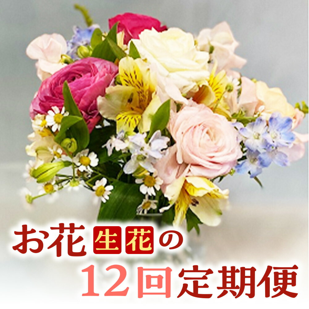 【ふるさと納税】お花（生花）の12回定期便【チトのゆび】 花 定期便 生花 お花 鳥取県 倉吉市 お楽しみ おまかせ お任せ 母の日 父の日 敬老の日