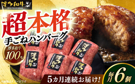【全5回定期便】本格 手ごね ハンバーグ 6個 [ABCL116]