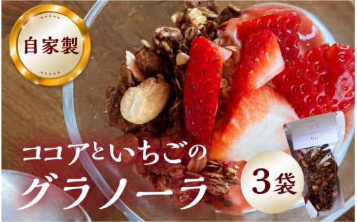 いちごとココアのグラノーラ3袋 [mt291]