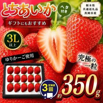 【先行予約】【定期3回】とちあいか 3L以上ホール詰め 約350g | 【栃木県共通返礼品】いちご とちあいか 香貴 朝採れ 大粒 新鮮 甘い  数量 限定 美味しい 果物 共通返礼品 フルーツ デザート 栃木県 那珂川町 送料無料