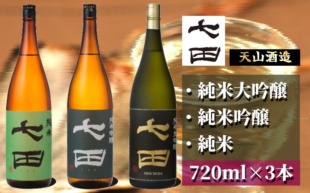 
                  【セット】天山酒造「七田」720ml×3本（純米大吟醸、純米吟醸、純米）
                