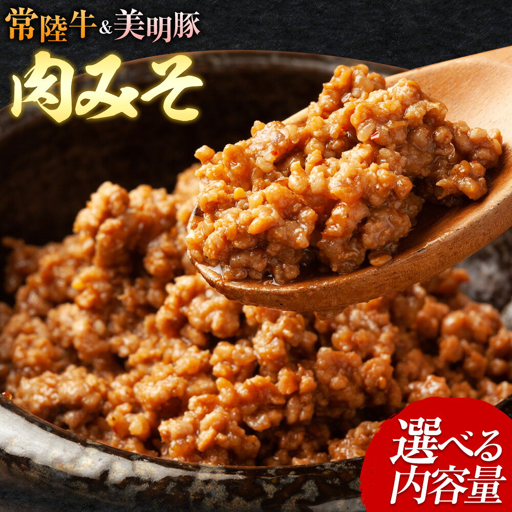 【ふるさと納税】常陸牛 美明豚 肉みそ 選べる 内容量 ワークミート《30日以内に出荷予定(土日祝除く)》茨城県 河内町 常陸牛 美明豚 和牛 牛 牛肉 豚 豚肉 肉 肉みそ おかず 味噌