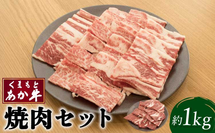
            牛肉 くまもとあか牛 焼肉用 セット 合計約1kg カルビ 肩ロース 和牛 
          