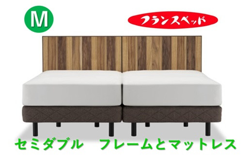 
                  【セット】フランスベッド　AW-01F LG / マットレス（FB-MH1000） セミダブルベッド
                