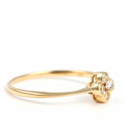 ふるさと納税 鳴沢村 クローバーダイヤモンドリング　0.15CT　R3989DI-Y #9 |  | 01