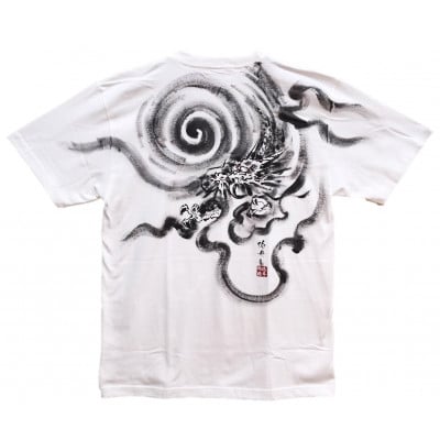 
            手描きTシャツ 日本画 龍神 白 (半袖 XLサイズ)【1615185】
          