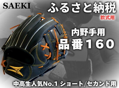 【ブラック】SAEKI 野球グローブ【軟式・品番160】