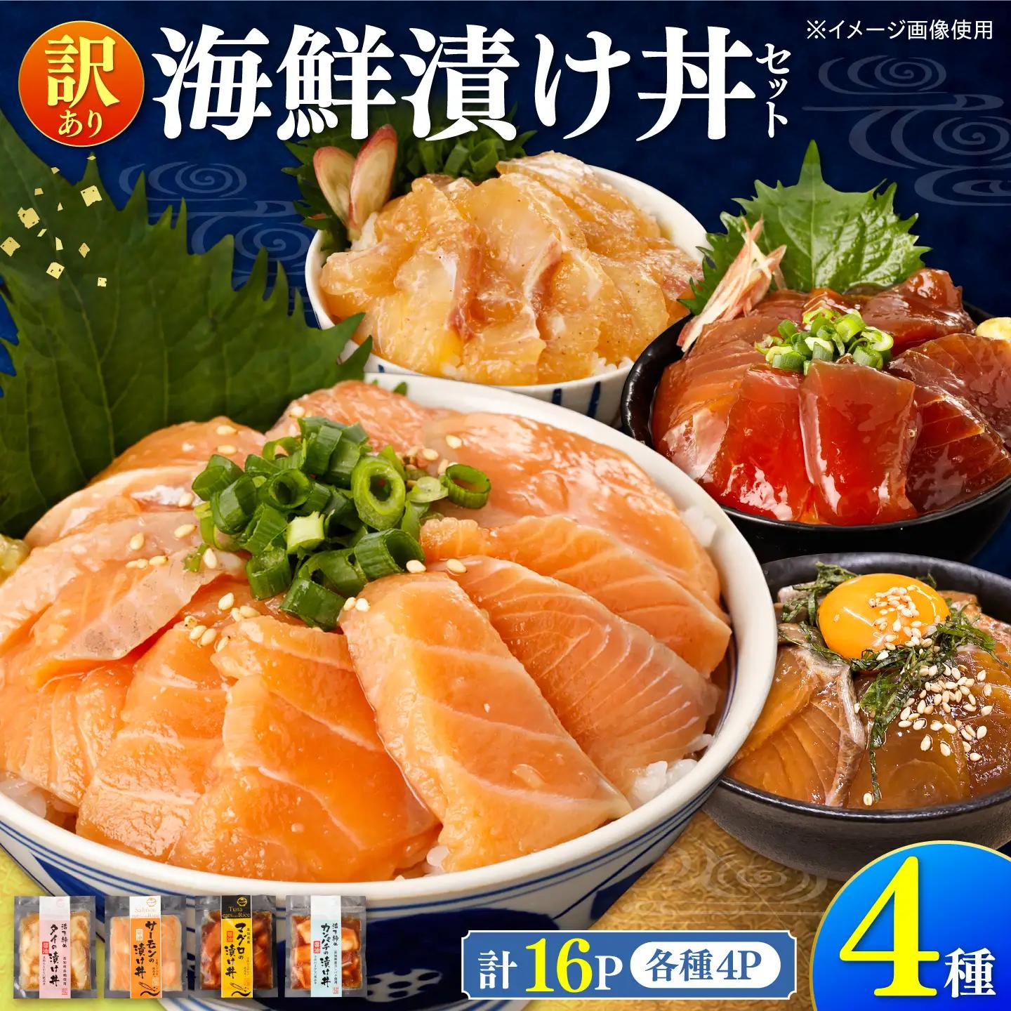 【訳あり】土佐の海鮮漬け丼（4種×各4袋）セット 高知県土佐市 【企業組合　宇佐もん工房】 [BQAB041]