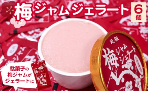 No.390 梅ジャムジェラート　【100g×6個】 ／ デザート　スイーツ　ジェラート　アイスクリーム　カップアイス　ウメアイス　ウメジェラート梅ジャム　駄菓子