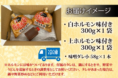  星山ホルモン 白 ミックス 600g お試し 小分け 食べ比べ セット（各300g・たれ付）ホルモン鍋