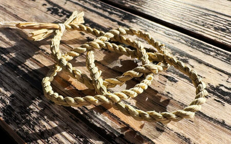 まこものしめかざり　雅ストラップ（中サイズ）島根県松江市/豊付堂　真菰　マコモ　しめ縄　お祓い　お守り[ALEM006]