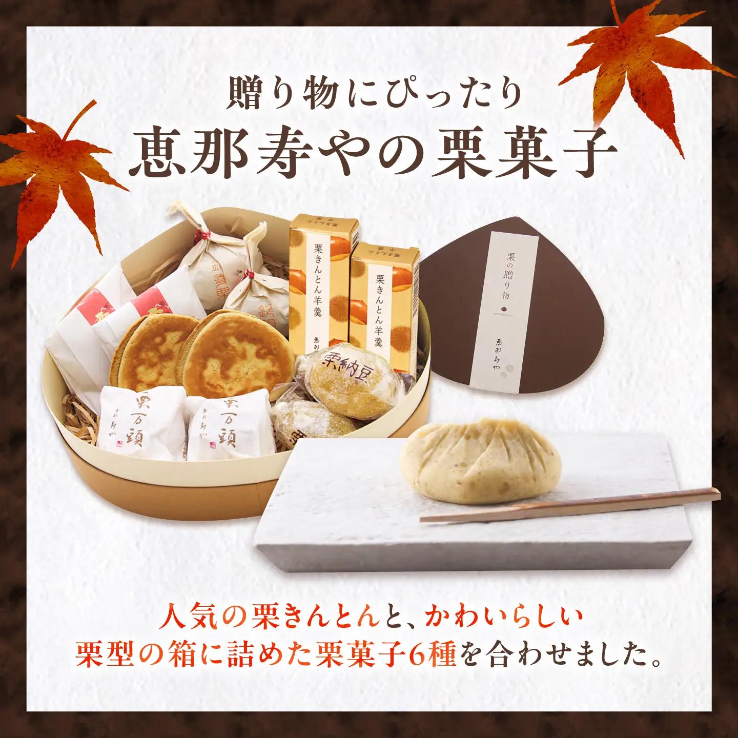 【先行予約】【着日指定可】 栗きんとん6個入りと栗の贈り物6種 / 恵那市 / 恵那寿や [AUAS011]